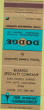 Matchbook Cover - Dodge Transmissions Van Nuys CA