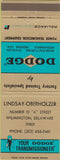 Matchbook Cover - Dodge Transmissions Wimington DE