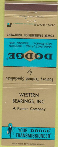 Matchbook Cover - Dodge Transmissions Western Bearings Inc