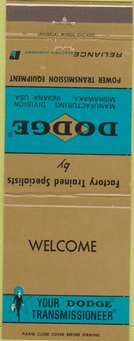 Matchbook Cover - Dodge Transmissions Welcome