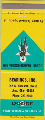 Matchbook Cover - Dodge Transmissions Lima OH