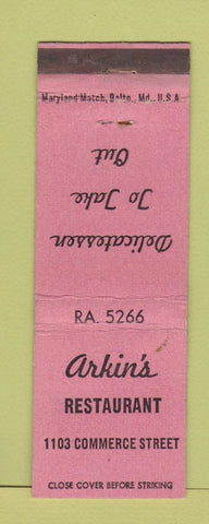 Matchbook Cover - Arkin's Deli Dallas TX