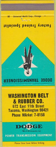 Matchbook Cover - Dodge Transmissions Tacoma WA