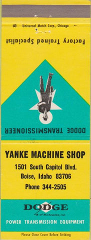 Matchbook Cover - Dodge Transmissions Boise ID