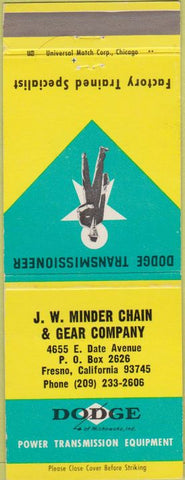 Matchbook Cover - Dodge Transmissions Fresno CA