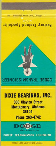 Matchbook Cover - Dodge Transmissions Montgomery AL
