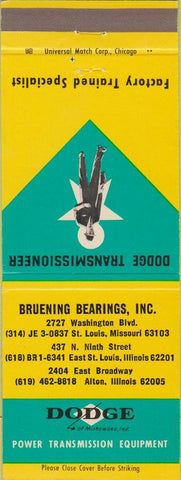 Matchbook Cover - Dodge Transmissions St Louis MO East St Louis IL Alton