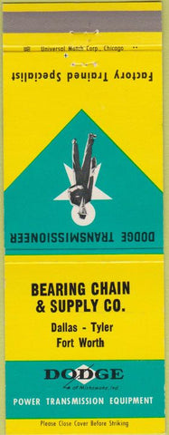 Matchbook Cover - Dodge Transmissions Dallas Tyler Fort Worth TX