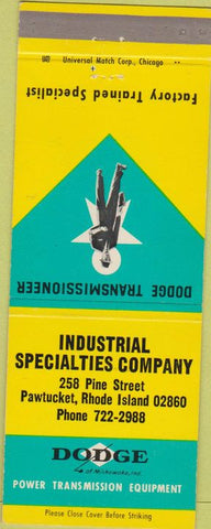 Matchbook Cover - Dodge Transmissions Pawtucket RI