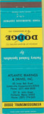 Matchbook Cover - Dodge Transmissions Somerville MA Portland ME