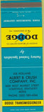 Matchbook Cover - Dodge Transmissions Louisville KY