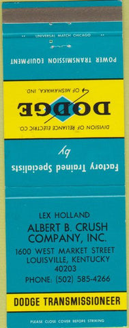 Matchbook Cover - Dodge Transmissions Louisville KY