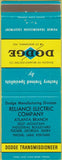 Matchbook Cover - Dodge Transmissions Tucker GA
