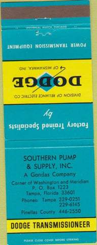 Matchbook Cover - Dodge Transmissions Tampa FL