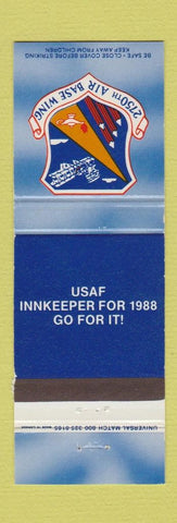 Matchbook Cover - 2750th Air Base Wing Air Force 1988