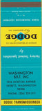 Matchbook Cover - Dodge Transmissions Everett WA