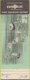 Matchbook Cover - Dodge Transmissions Houston TX