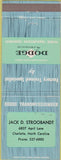 Matchbook Cover - Dodge Transmissions Charlotte NC