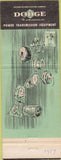 Matchbook Cover - Dodge Transmissions Charlotte NC