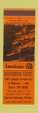 Matchbook Cover - Arrowhead Lodge Cypress Gardens FL Perkins Americana ORANGE