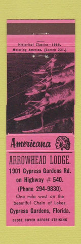 Matchbook Cover - Arrowhead Lodge Cypress Gardens FL Perkins Americana PINK