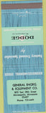 Matchbook Cover - Dodge Transmissions Minneapolis MN