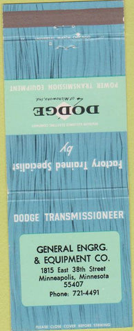Matchbook Cover - Dodge Transmissions Minneapolis MN