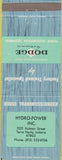 Matchbook Cover - Dodge Transmissions Terre Haute IN WORN