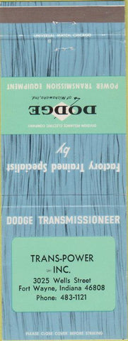 Matchbook Cover - Dodge Transmissions Fort Wayne IN