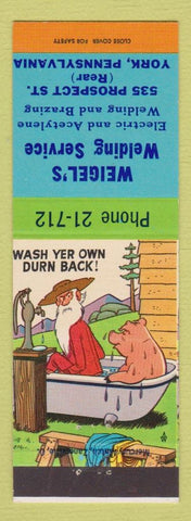Matchbook Cover - Weigel's Welding York PA hillbilly