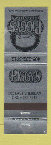 Matchbook Cover - Piggy's Bricktown pig Oklahoma City OK