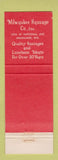 Matchbook Cover - Milwaukee Sausage Company WI