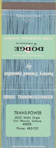 Matchbook Cover - Matchbook Cover ??? Dodge Transmissions Fort Wayne IN