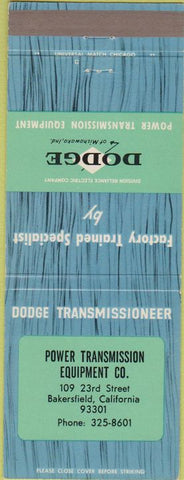 Matchbook Cover - Dodge Transmissions Bakersfield CA