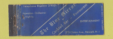 Matchbook Cover - The Blue Mirror Bar Restaurant Newark NJ WORN Full Length
