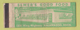 Matchbook Cover - Elmer's Restaurant Kalamazoo MI WEAR Full Length