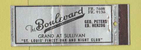 Matchbook Cover - The Boulevard St Louis MO  Full Length