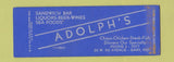 Matchbook Cover - Adolph's Restaurant Gary IN SAMPLE WEAR Full Length