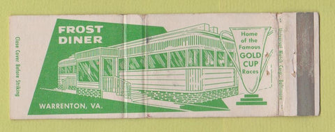 Matchbook Cover - Frost Diner Warrenton VA WEAR Full Length