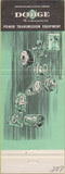Matchbook Cover - Dodge Transmissions Brunswick GA