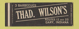 Matchbook Cover - Thad Wilson's BBQ Gary IN SAMPLE Full Length