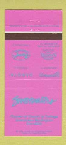 Matchbook Cover - Sweetwaters Burlington VT 30 Strike