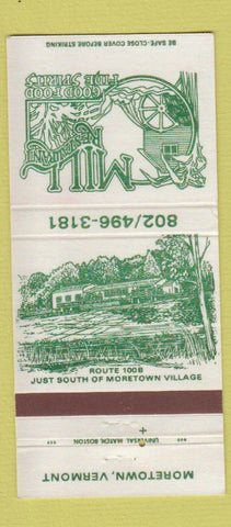 Matchbook Cover - Mill Restaurant Moretown VT 30 Strike