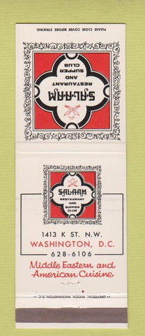 Matchbook Cover - Salaam Restaurant Supper Club Washington DC