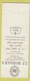 Matchbook Cover - JP Morgan's Niagara Falls NY