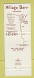 Matchbook Cover - The Village Barn Restaurant Bosqueville Waco TX