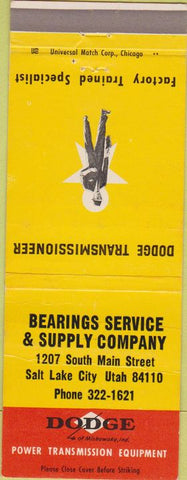 Matchbook Cover - Dodge Transmissions Salt Lake City UT
