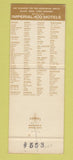 Matchbook Cover - Imperial 400 Motels Dover NH
