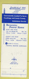 Matchbook Cover - Burmeister Funeral Homes Avon Cleveland OH