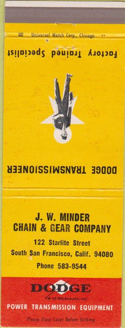 Matchbook Cover - Dodge Transmissions South San Francisco CA